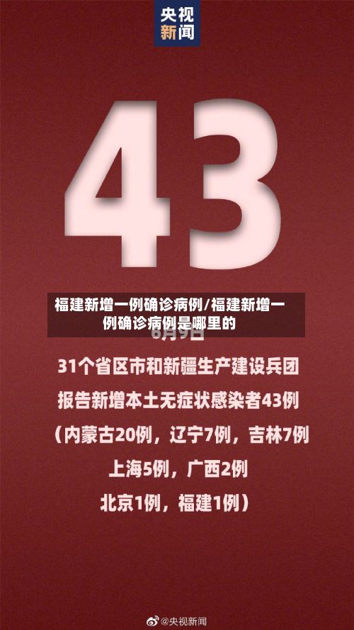 福建新增一例确诊病例/福建新增一例确诊病例是哪里的-第2张图片