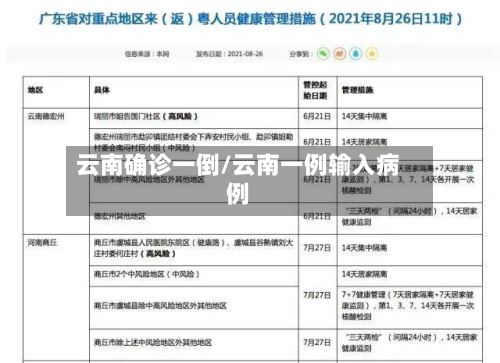 云南确诊一倒/云南一例输入病例