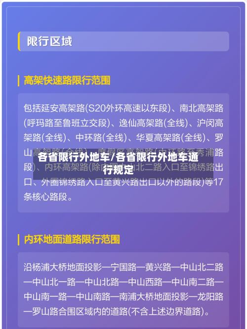 各省限行外地车/各省限行外地车通行规定-第2张图片
