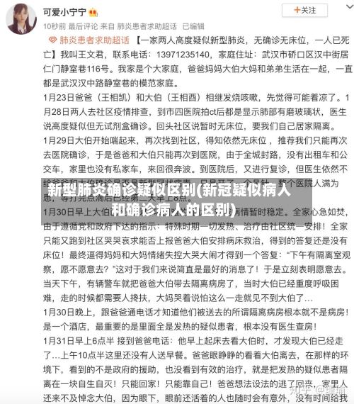 新型肺炎确诊疑似区别(新冠疑似病人和确诊病人的区别)