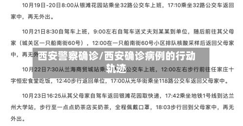 西安警察确诊/西安确诊病例的行动轨迹-第3张图片