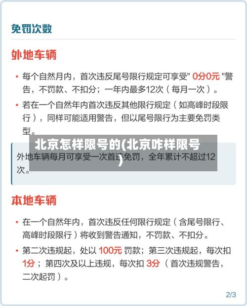 北京怎样限号的(北京咋样限号)