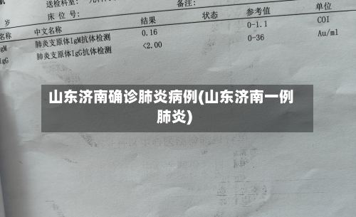 山东济南确诊肺炎病例(山东济南一例肺炎)