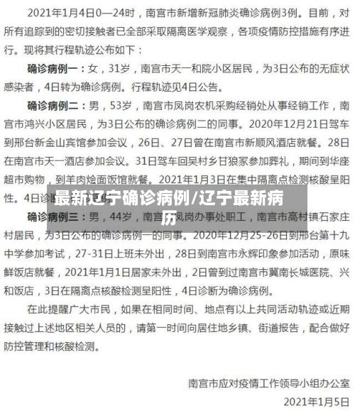 最新辽宁确诊病例/辽宁最新病历