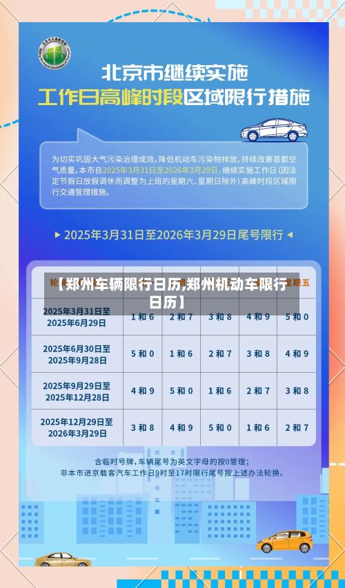 【郑州车辆限行日历,郑州机动车限行日历】