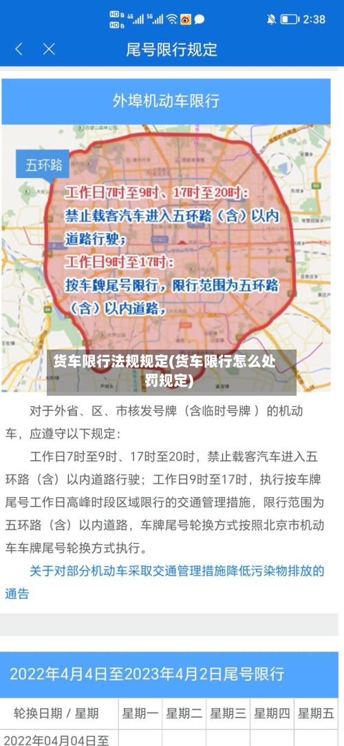 货车限行法规规定(货车限行怎么处罚规定)