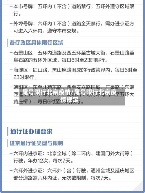 尾号限行北京疫情/尾号限行北京疫情规定-第3张图片