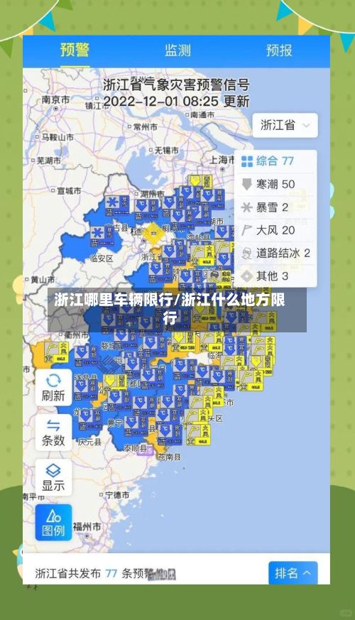 浙江哪里车辆限行/浙江什么地方限行