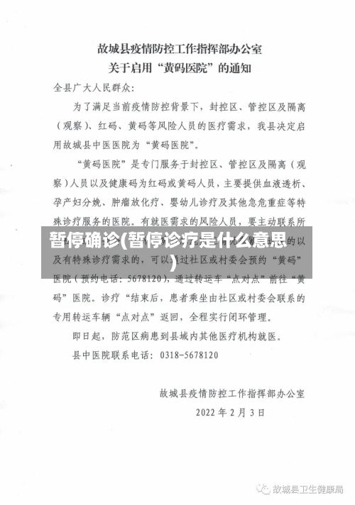 暂停确诊(暂停诊疗是什么意思)
