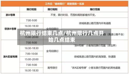 杭州限行结束几点/杭州限行几点开始几点结束