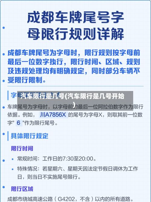 汽车限行是几号(汽车限行是几号开始)